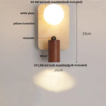 LED Wall Light Fixtures Bedroom Modern Button Switch Yellow Travertine White Iron Bedside Lamp