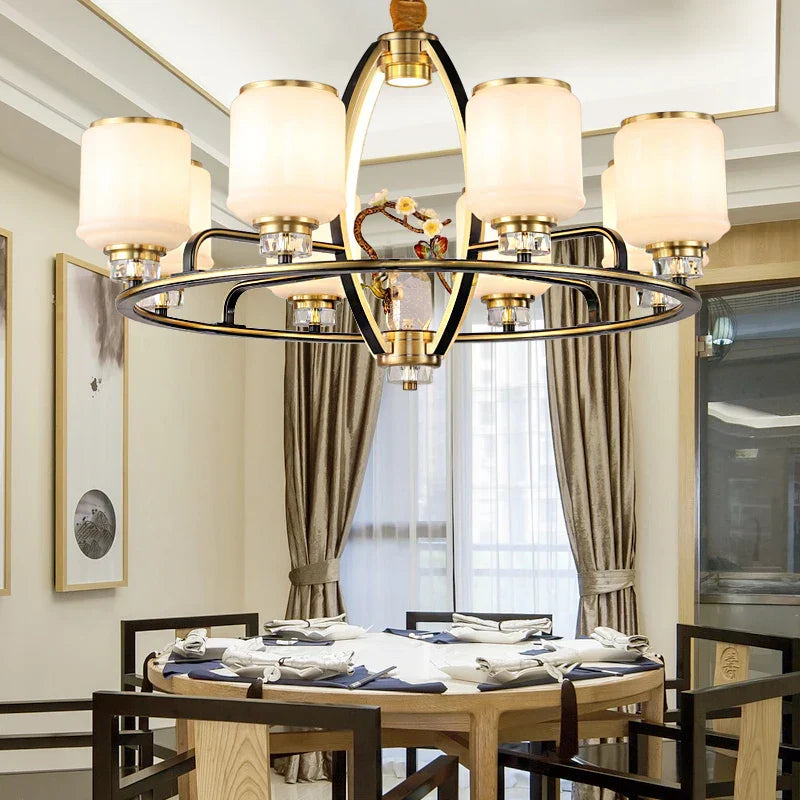 Luxe Jade Chandelier for Living Room and Villa Hall