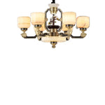 Copper Jade Duplex Chandelier: Chinese Villa Hall Lighting for Hotel Lobby & Living Room