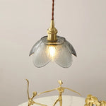 Glass Copper LED Hanging Light: Nordic Pendant Lamp, Living Room Bedroom Coffee Knob Switch