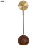 LED Walnut Wood Wall Light Sconce with Adjustable Acrylic Lamparas