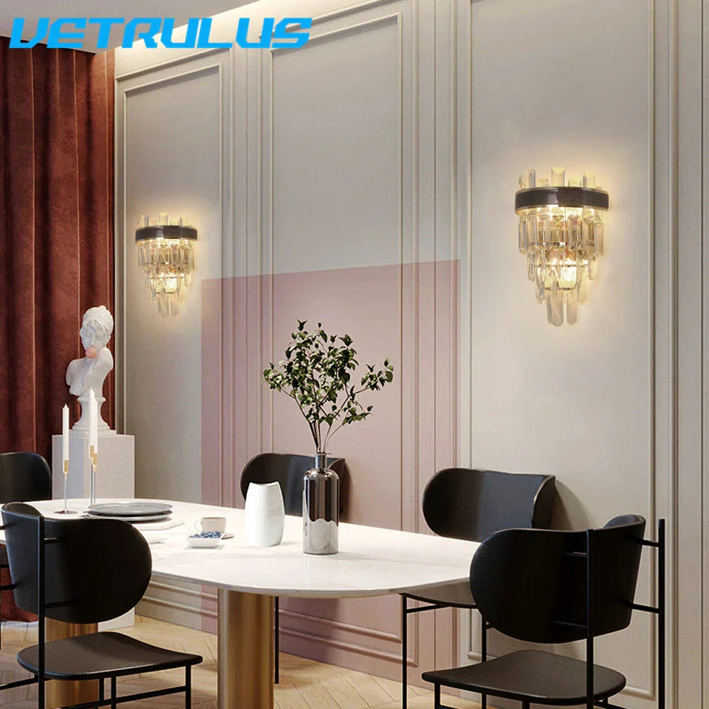 Crystal LED Wall Light Modern Elegant Design for Living Room & Bedroom