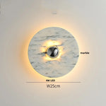 Yellow Travertine LED Wall Lamp, Modern Glass Ball Bathroom Mirror Light
