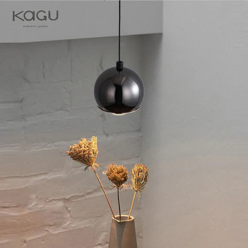 Gold Metal Luster Pendant for Bedside & Kitchen Island - Minimalist LED Hanging Light