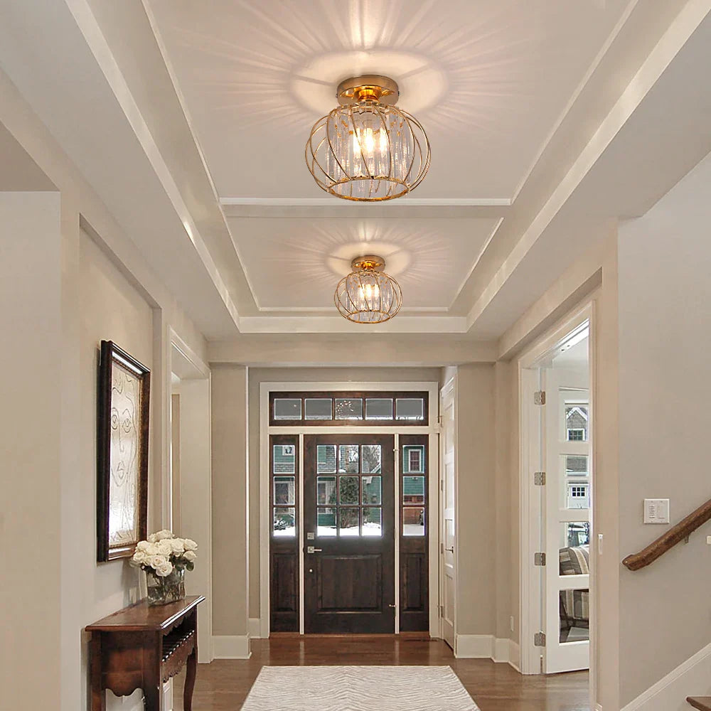 Crystal Chandelier Lantern Pendant Light Fixture for Modern Home Décor