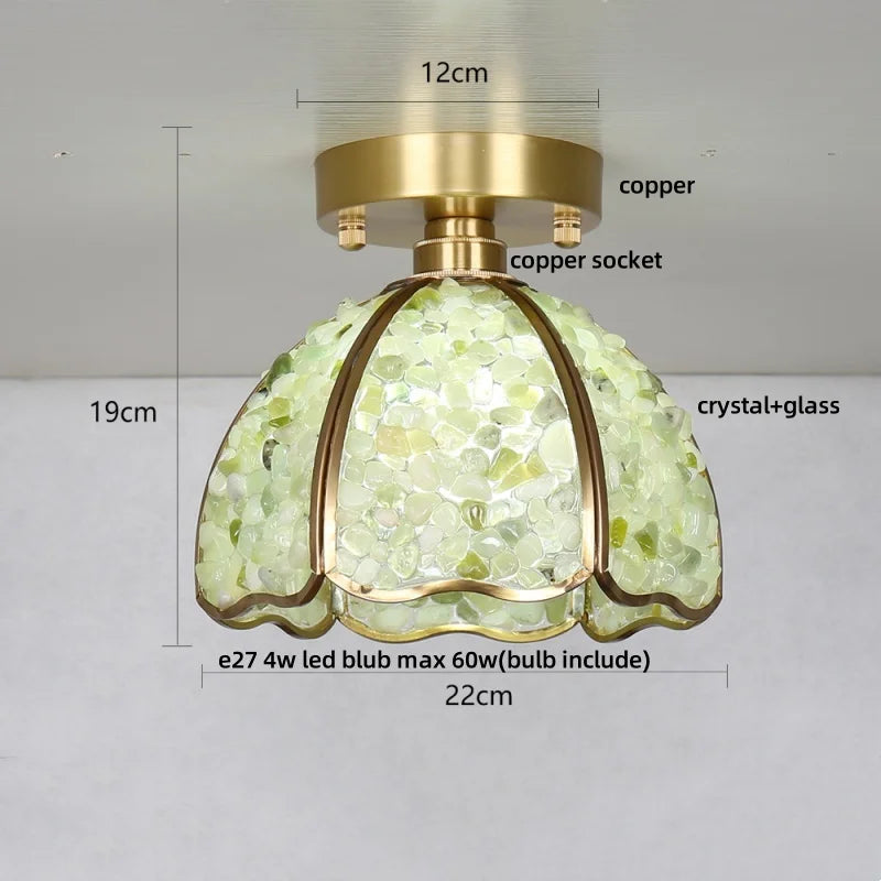 Column Glass Crystal Ceiling Light for Nordic Modern Home Decor