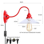 Vintage Loft LED Wall Lamp Red Clear Glass Stair Light