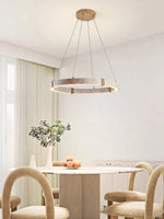 LED Stone Ring Chandelier - Trendy Design for Living & Dining Room