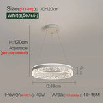 Crystal Ring LED Pendant Light - Modern Home Lighting for Bedroom and Restaurant
