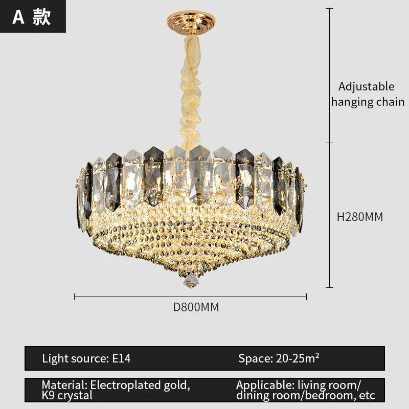 Crystal Light Chandelier: Modern Elegance for Living Room, Bedroom, Dining Room