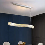 Afralia™ Wave Crystal LED Pendant Light for Modern Dining Room