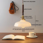 Walnut Glass Pendant Lamp: Nordic LED Hanging Light Fixture for Dining Room, Bedroom, Bar