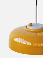 Seated Podgy Pendant Lamps: Nordic Yellow Minimalist Unique Lighting for Dining Room