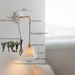 Afralia™ Copper Arm Vintage LED Wall Lamp 70CM Adjustable Wire Living Room Bedroom Light