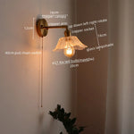 Japanese Style LED Glass Copper Wall Lamp Sconce for Restaurant, Bar, Bedroom, Bathroom