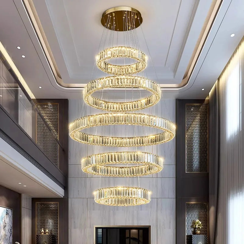Crystal Chandelier Pendant Light for Living Room, Staircase, and Ceiling - Luxury Indoor Lighting