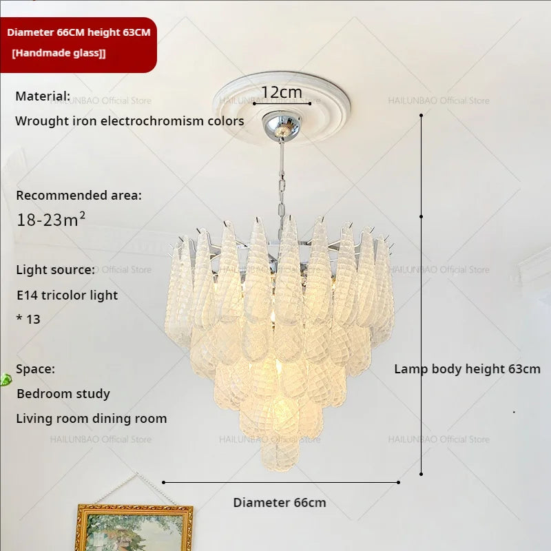 Crystal Glass Chandelier for Living, Dining & Bedroom - Elegant Medieval Art