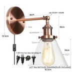 Vintage Industrial LED Wall Sconce Clear Glass Bathroom Lamp
