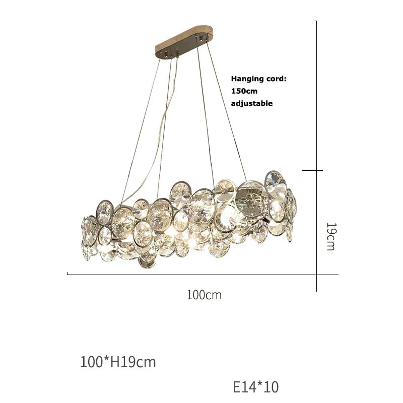 Crystal Magic Ring Pendant Light for Dinning Room