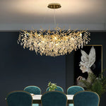 Gold Crystal Chandeliers for Dining Room Branch Hanging Lamp Large Lighting
