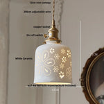 Walnut Wood LED Pendant Lights Modern Ceramic Switch Hanging Lamp