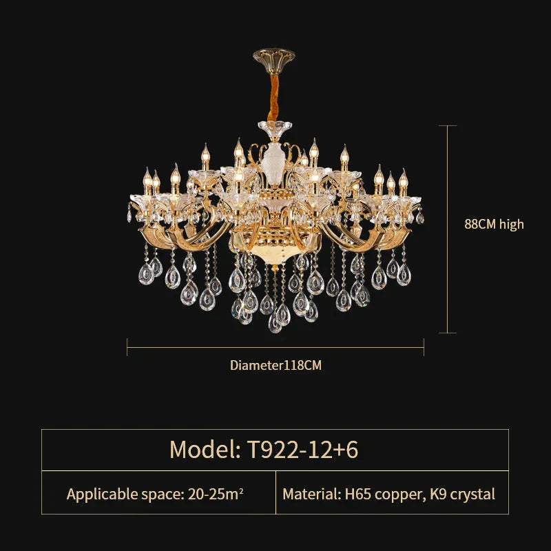 Elegant Crystal Chandelier for Living Room, Dining Room, and Bedroom