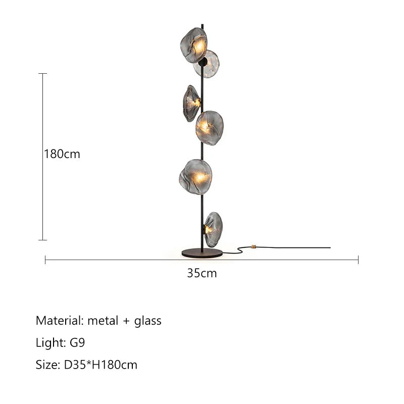Nordic Glass Shade LED Floor Lamp for Minimalist Living Room & Bedroom