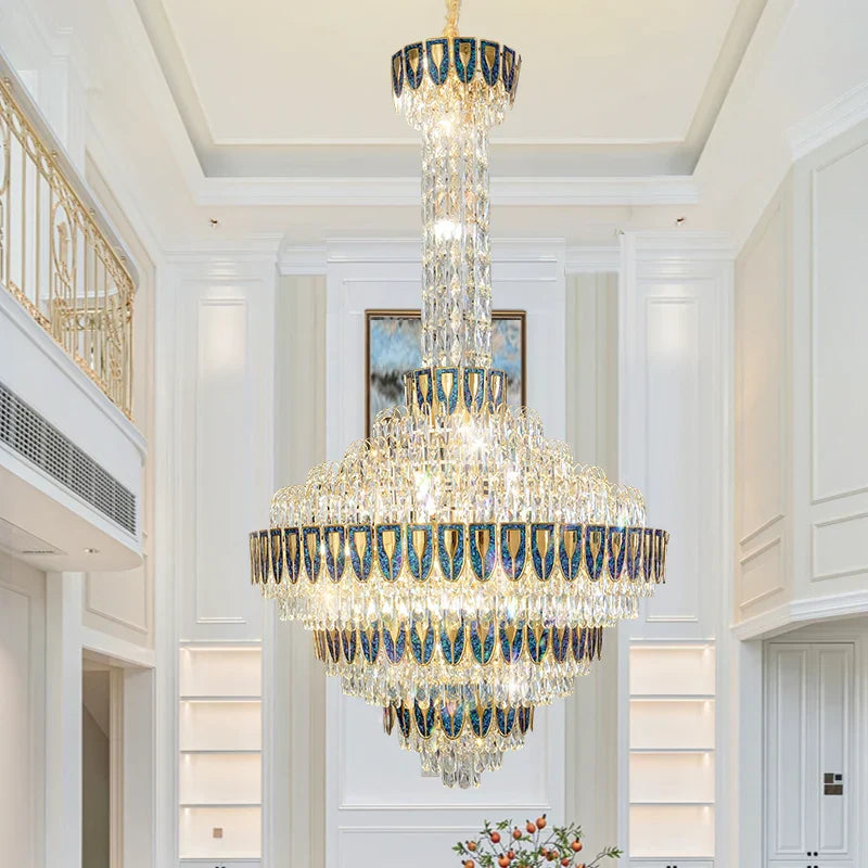 Crystal Chandelier for High-End Designer Duplex Living Room