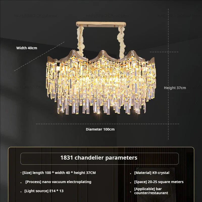 Tassel Crystal Chandelier: Postmodern Luxury Lamp for Living Room, Bedroom, and Restaurant