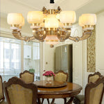 All Copper Jade Chinese Chandelier: Modern & Simple Living Room Lighting