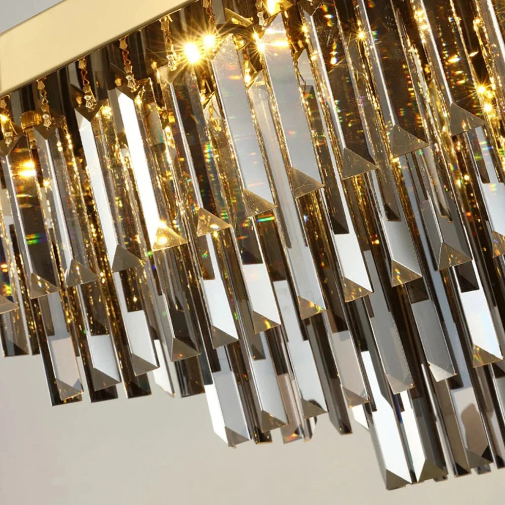 Gio Smoke Grey Crystal Ceiling Chandelier