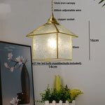 Brass Vintage Glass Pendant Lamp Adjustable LED Dining Room Kitchen Fixture