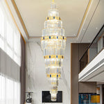 Crystal Chandelier: Duplex Building Spiral Staircase Contemporary Light Luxury Fixture