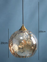 Glass Ball Pendant LED Chandelier for Bedroom Dining Room Kitchen