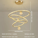 Crystal LED Chandelier: Modern Living Room Pendant Lights, Glass Globe Hanging Lamp