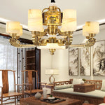 Natural Jade Chandelier - Luxurious Zhongshan Lamps for Dining, Bedroom, and Living Room