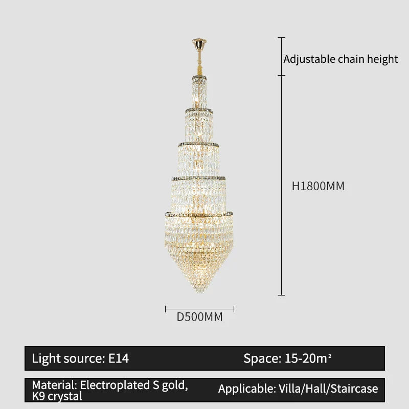 Crystal Loft Chandelier for Elegant Living Spaces
