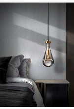 Glass Water Droplet Pendant Lights - Modern LED Chandeliers for Bedroom, Bathroom & Home