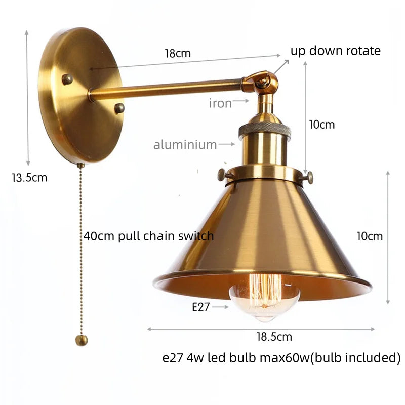 Afralia™ Pink Retro LED Wall Light Fixture - Industrial Vintage Ambient Luminaire