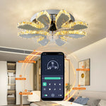 Crystal Luxury Ceiling Fan with LED Lamp Chandelier Smart Home Decor Fixtures