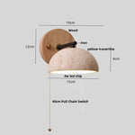 Yellow Travertine LED Wall Lamp Iron Pull Chain Switch Nordic Modern Stair Light