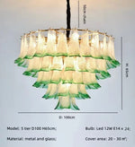 Luxury Green Glass Pendant Lights Metal Round Luminaria Fixture