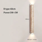 Retro Stone Wall Lamp: Japandi Long Sconces for Cozy Living Spaces