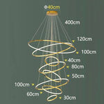 Stylish Staircase Chandeliers LED Pendant Light Lamps for Modern Living Room Lighting