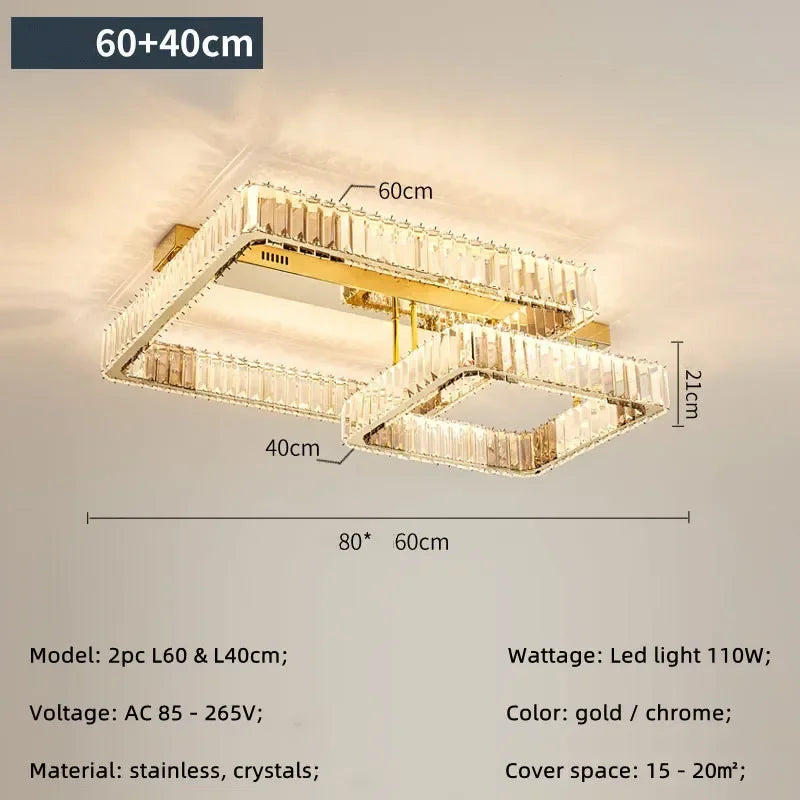 Crystal Dimmable Ceiling Light - Luxury Living Room Bedroom Lamp