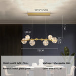 Nordic Glass Globe Pendant Lights Chandelier with 3 Changeable LED Lights