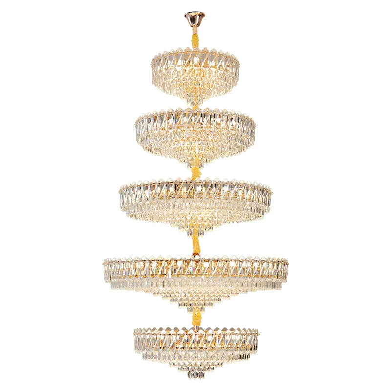 Luxury Crystal Chandelier for Duplex Villa Staircase and Living Room