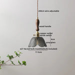 Wood Copper LED Pendant Light - Nordic Hanging Lamp for Bedroom Dining Hallway