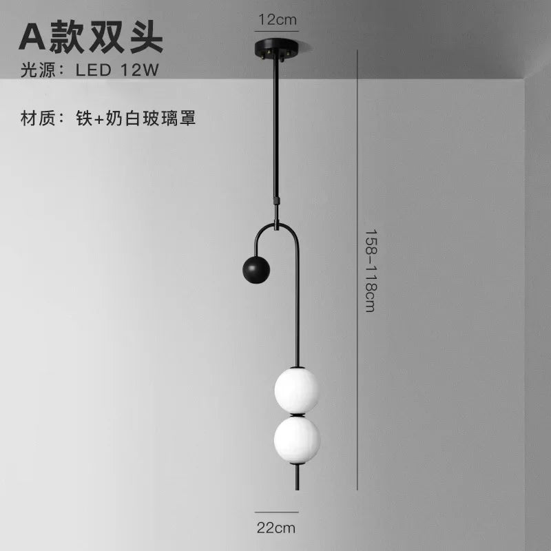 Glass Suspension Kitchen Island Chandelier Ceiling Pendant - Modern Living Room Hanging Light