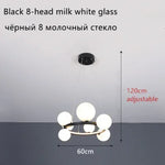 Glass Ball LED Chandelier: Modern Nordic Style for Living, Dining, Kitchen, Study